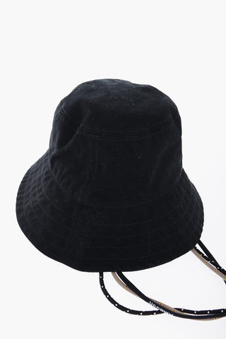 Capello Bucket a Tinta Unita in Cotone con Multi lacci