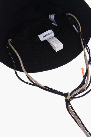 Capello Bucket a Tinta Unita in Cotone con Multi lacci