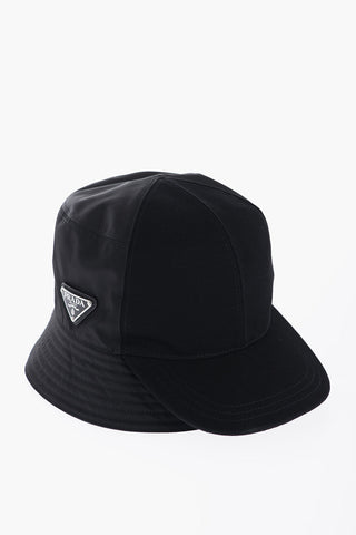 Solid Color Bucket Hat with Metal Logo