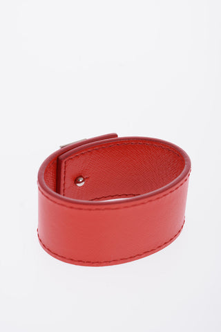 Bracciale in Pelle Saffiano a Tinta Unita