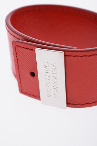Bracciale in Pelle Saffiano a Tinta Unita