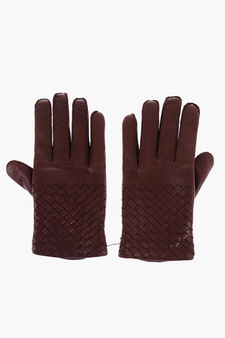 Braided Leather Gloves with Cashmere Inner
