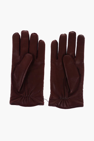Braided Leather Gloves with Cashmere Inner