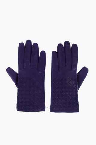 Braided Leather Gloves with Silk Inner