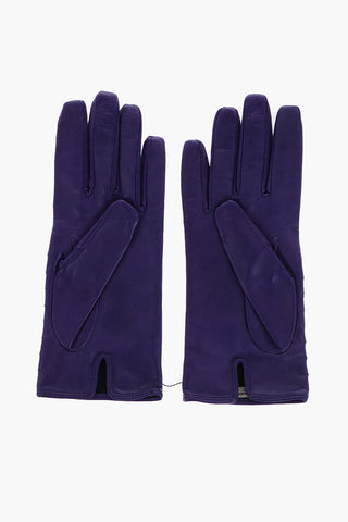 Braided Leather Gloves with Silk Inner