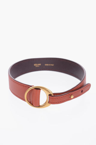 Leather Bracelet with Golden Buckle