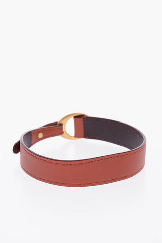 Leather Bracelet with Golden Buckle