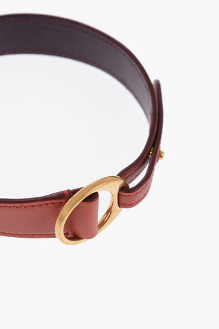 Leather Bracelet with Golden Buckle