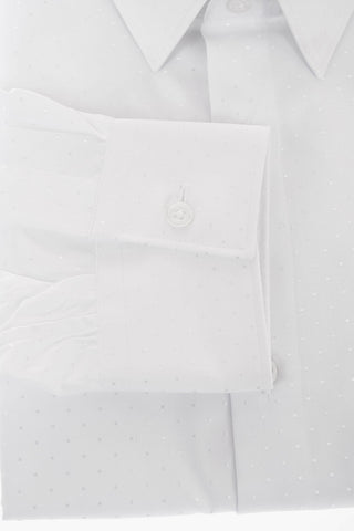 CC COLLECTION Jacquard Cotton Blend Shirt with Polka Dot Motif