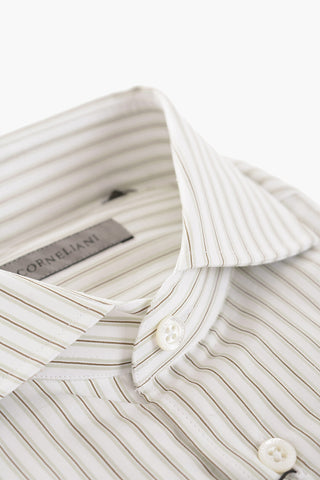 Camicia in Cotone a Righe con Collo Francese