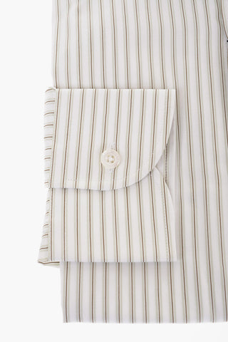 Camicia in Cotone a Righe con Collo Francese