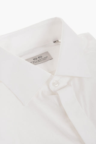 CC COLLECTION Jacquard Cotton Shirt with Hidden Buttoning