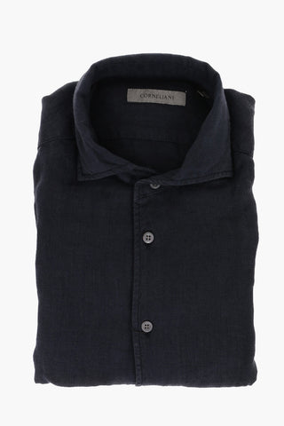 Standard Collar Pure Linen Shirt