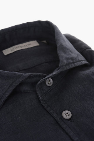 Standard Collar Pure Linen Shirt