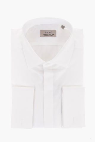 CC COLLECTION Jacquard Cotton Shirt with Standard Collar