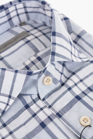 Standard Collar Tartan Cotton Shirt