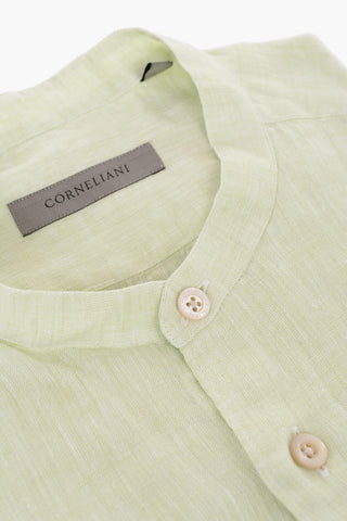 Camicia in Lino con Collo Coreano