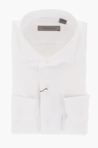 Jacquard Cotton Shirt with Standard Collar
