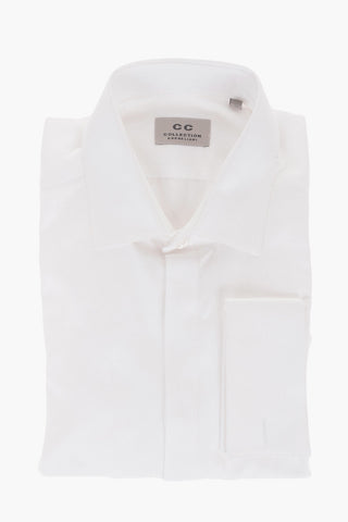 CC COLLECTION Jacquard Cotton Shirt with Standard Collar