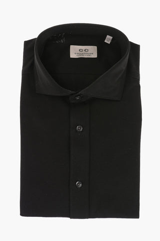 CC COLLECTION Camicia in Jersey di Cotone con Collo Francese