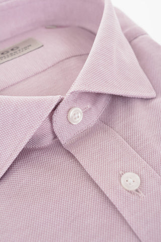 CC COLLECTION Camicia in Cotone Bird's Eye con Collo Francese