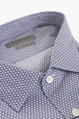 Bird's Eye Patterned Cotton Slim Fit Shirt