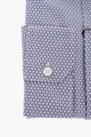 Bird's Eye Patterned Cotton Slim Fit Shirt