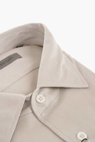 Cotton Jersey Shirt with Standard Collar