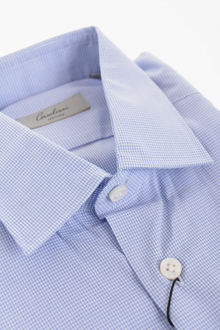 SARTORIA Micro Gingham Patterned Cotton Shirt