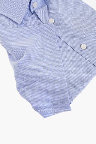 SARTORIA Micro Gingham Patterned Cotton Shirt