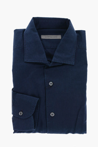 Camicia a Tinta Unita con Collo Francese