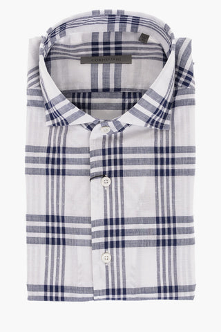 Plaid Check Cotton Short-Sleeve Shirt