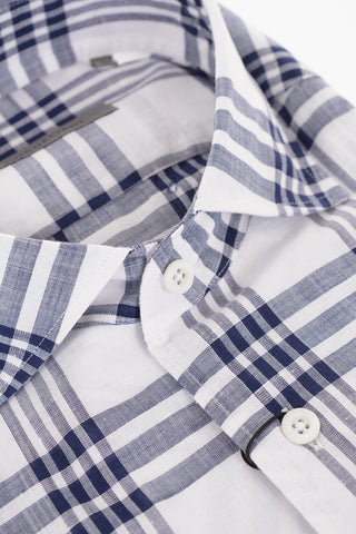 Plaid Check Cotton Short-Sleeve Shirt
