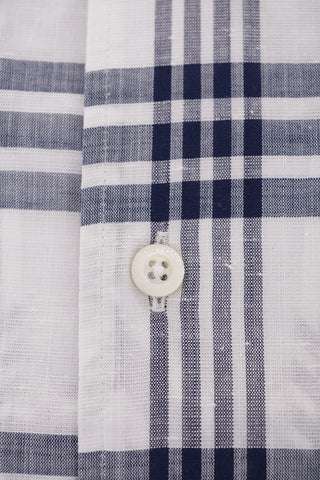 Plaid Check Cotton Short-Sleeve Shirt