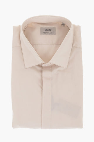 Cotton Shirt with Hidden Placket