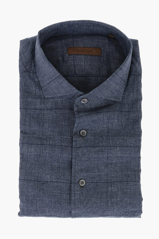 ID Linen Blend Shirt with District Check Motif