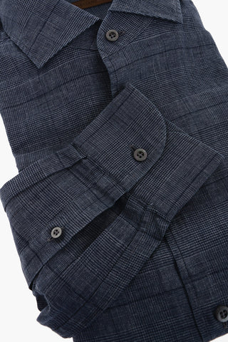 ID Linen Blend Shirt with District Check Motif