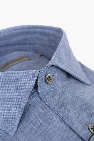 Camicia in Tessuto Elasticizzato con Effetto Sfumato