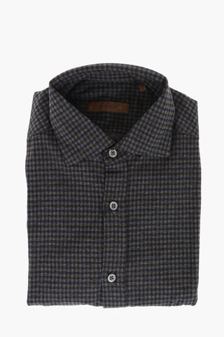 ID Ginhgam Patterned Cotton Flannel Shirt