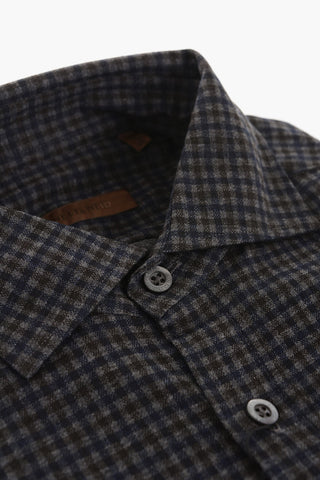 ID Ginhgam Patterned Cotton Flannel Shirt