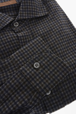 ID Ginhgam Patterned Cotton Flannel Shirt