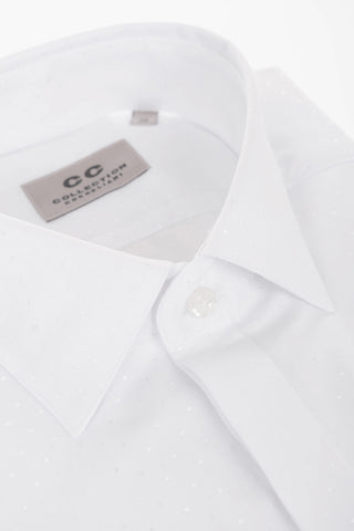 CC COLLECTION Jacquard Cotton Blend Shirt with Polka Dot Motif