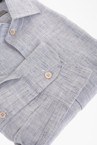 Standard Collar Pure Linen Shirt
