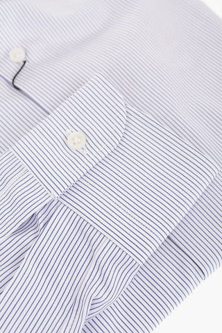 SU MISURA Cotton Pinstripe Shirt with French Collar
