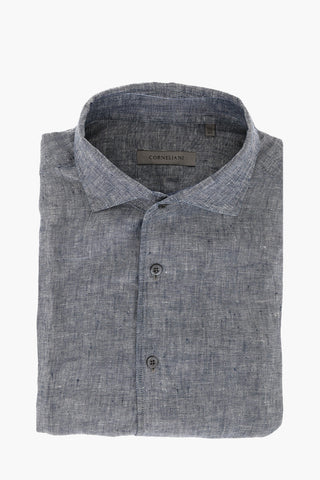 Standard Collar Pure Linen Shirt