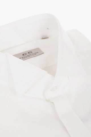 CC COLLECTION Wing-tip Collar Stretch Cotton Shirt
