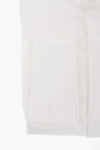 CC COLLECTION Wing-tip Collar Stretch Cotton Shirt