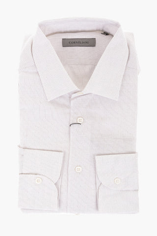 Camicia in Misto Lino con Motivo Gessato