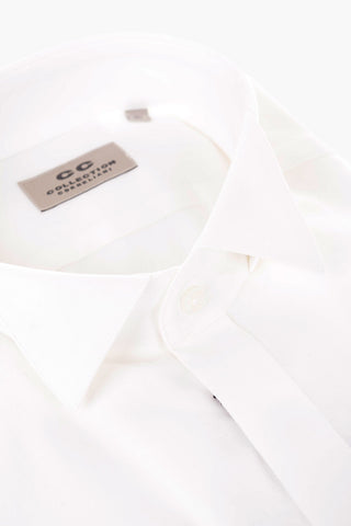 CC COLLECTION Wing-tip Collar Stretch Cotton Shirt