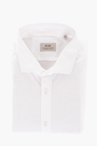 CC COLLECTION Camicia in Jersey di Cotone con Collo Francese